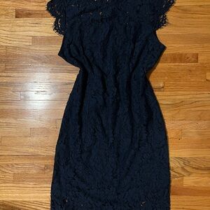 Chic Navy Lace Mini Dress
